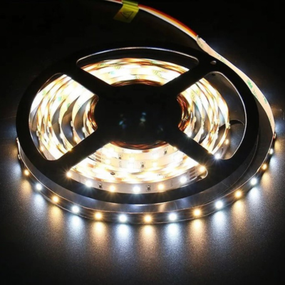Double CCT 2in1 LED strip – SMD2835 tunable white LED light strip with 24V input for adjustable warm and cool lighting