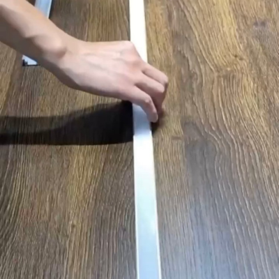 Floor recessed aluminium LED profile with silver finish and milky diffuser – 3-meter channel for LED strip floor lighting