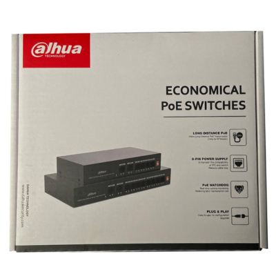 Dahua Economical PoE Switch Series – Compact Design, Long Range, and Auto Recovery Features