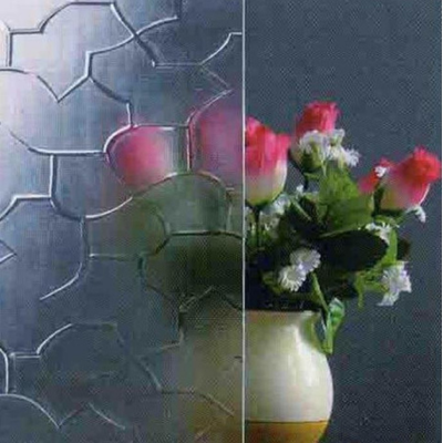 Karatachi Frosted Decorative Glass Panel – 5mm Interlocking Pattern from China