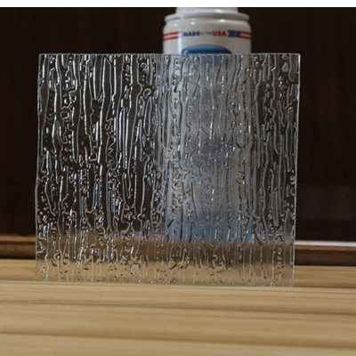 Ultra Clear Rain Textured Glass Panel – 5mm Vertical Wave Pattern for Interior Design